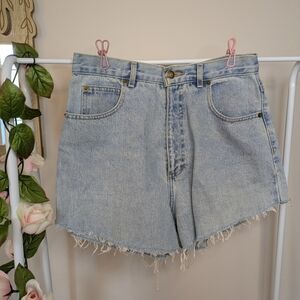 Vintage Ultra High Rise Light Blue Denim Women Cutoff Shorts